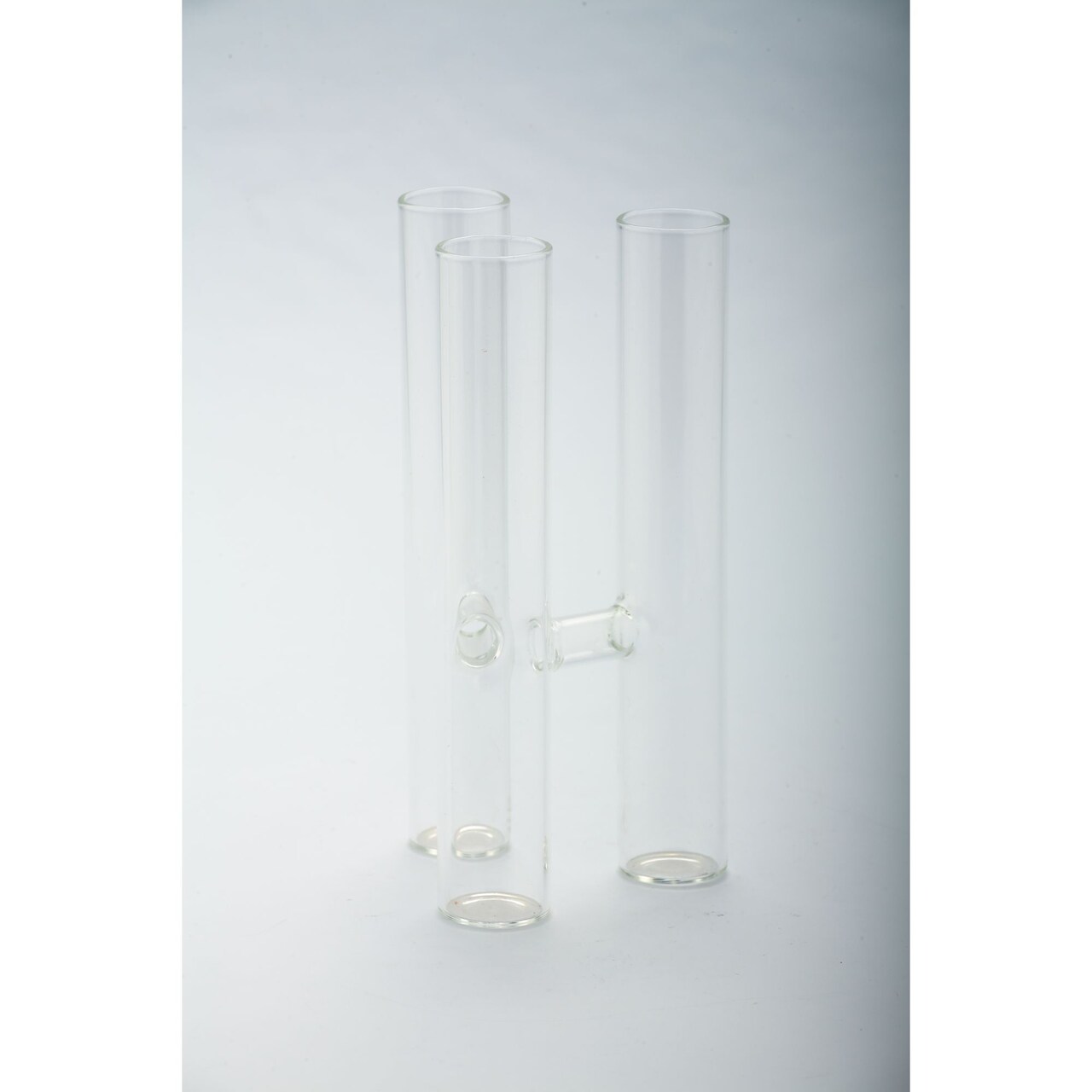 CC Home Furnishings 7" Clear Solid Hand Blown Glass Candle Holder